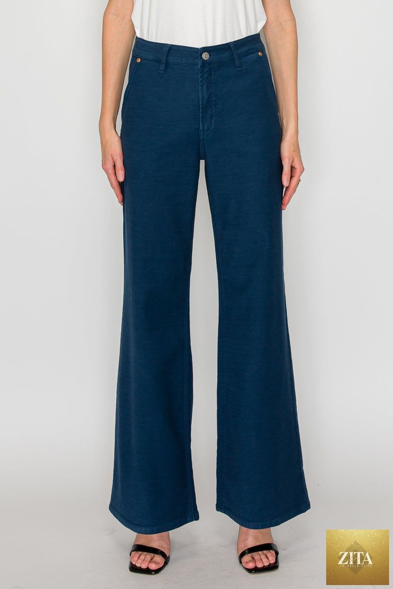 Artemis Vintage Anastasia high-rise wide flare jeans with tummy control, denim fabric, and classic five-pocket design.