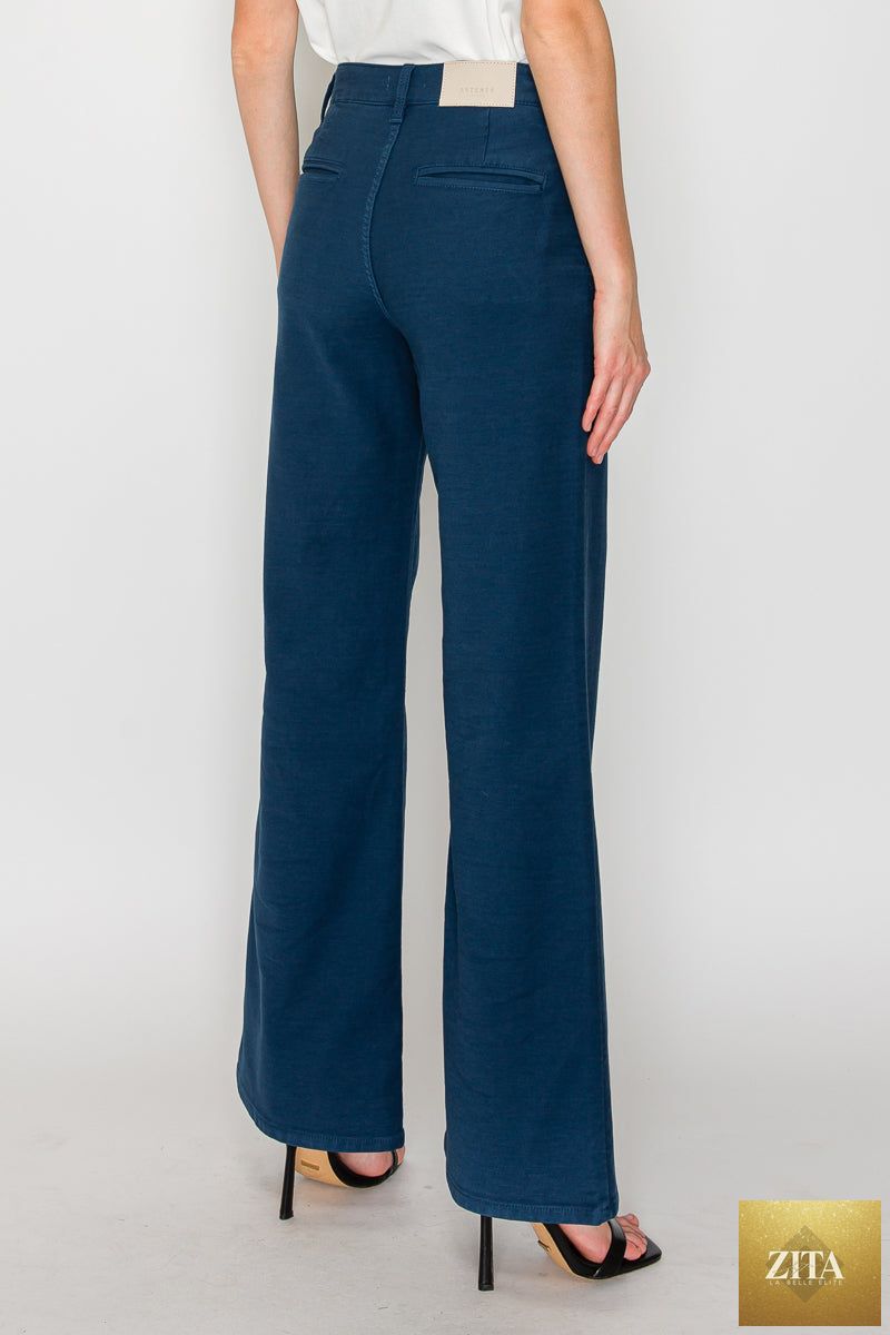 Anastasia high-rise wide flare jeans by Artemis Vintage featuring tummy control and classic denim wash.