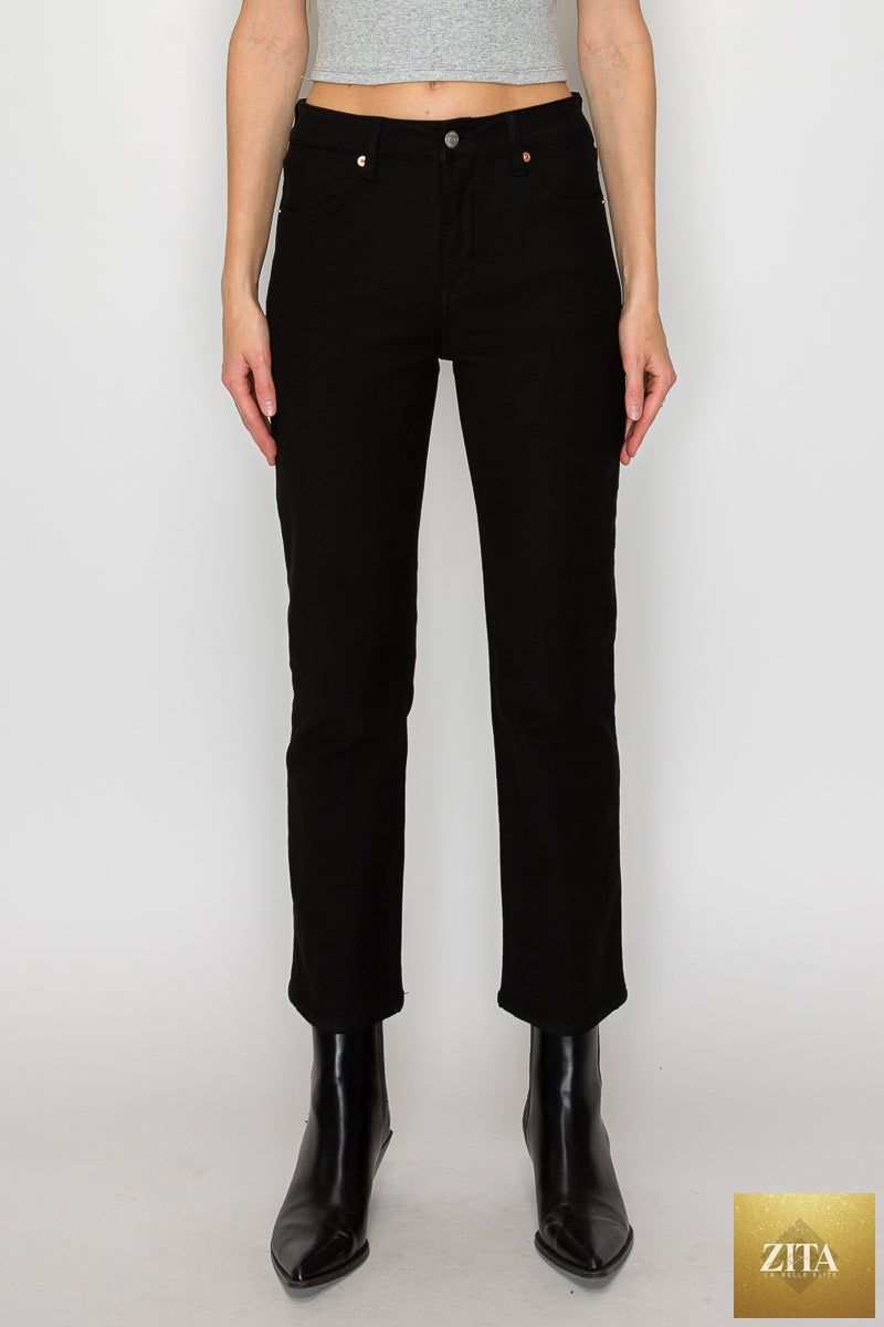 Artemis Vintage Alessandra high-rise ankle jeans with tummy control, slim fit and straight leg, in classic denim.