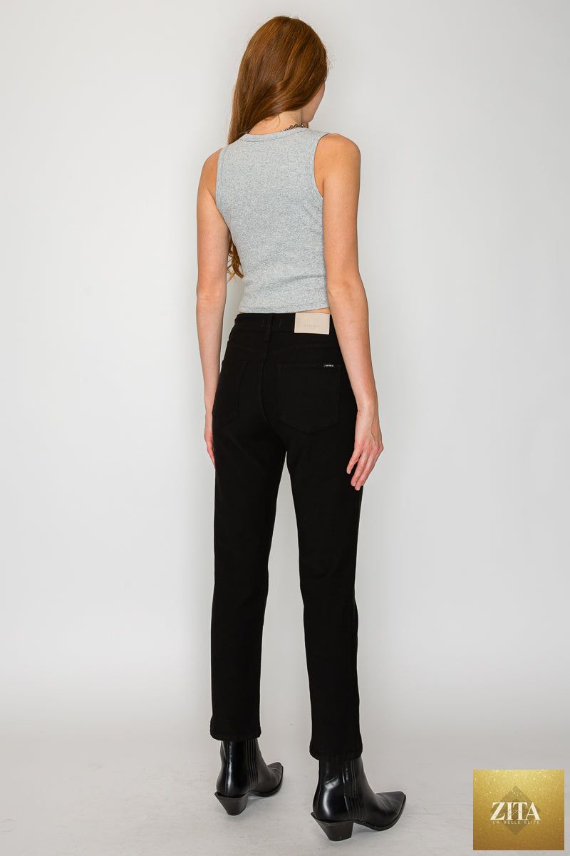 Artemis Vintage Alessandra high rise ankle slim straight jeans with tummy control in classic denim.