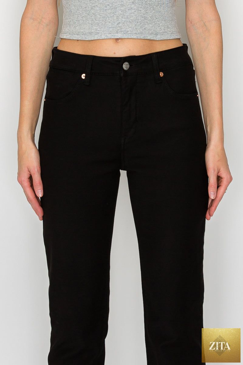 Alessandra high-rise ankle slim straight jeans by Artemis Vintage, featuring tummy control and classic denim design.