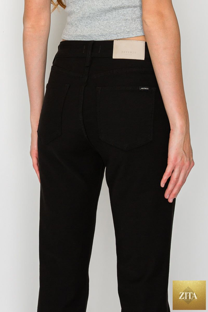 Artemis Vintage Alessandra high-rise ankle jeans with tummy control and straight slim fit, showcasing denim fabric and ankle-length cut.