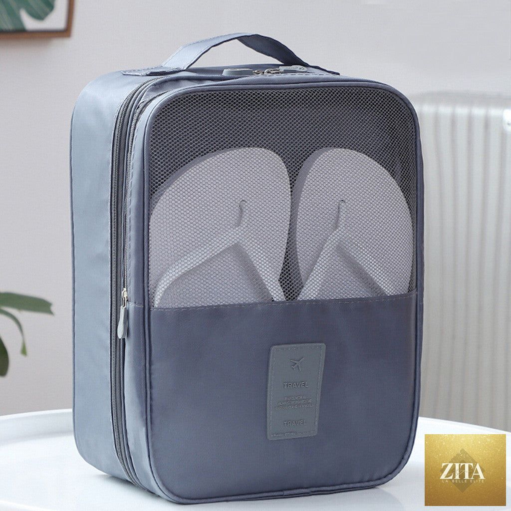 Twill Oxford Cloth Shoes Travel Storage Bags Three-layer Waterproof Shoe Bag