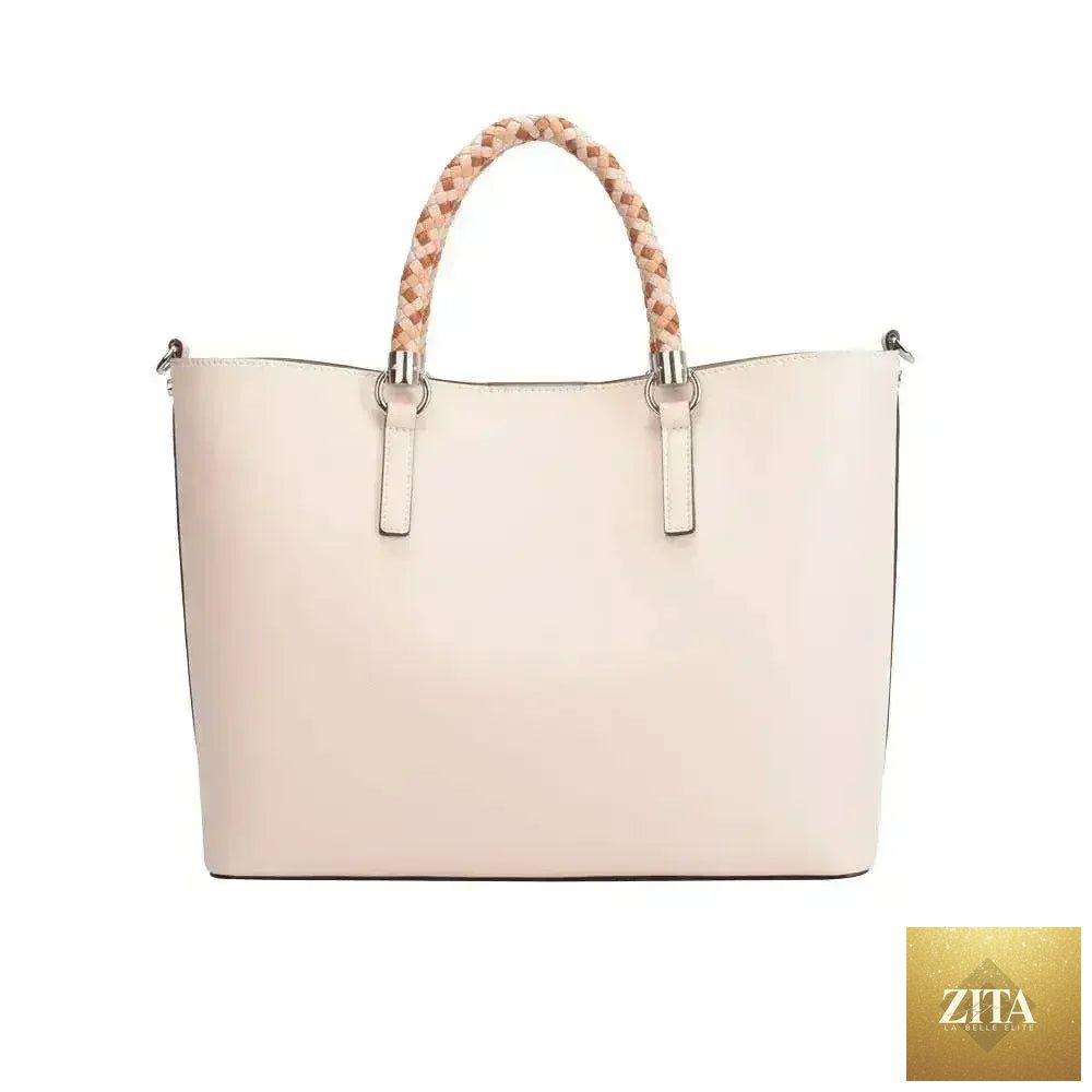 Elegant Femstylo Maria Carla luxury leather handbag in smooth leather, featuring a stylish design and structured shape.