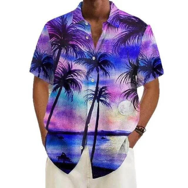 Men's Floral Print Casual Shirt with Unique Design