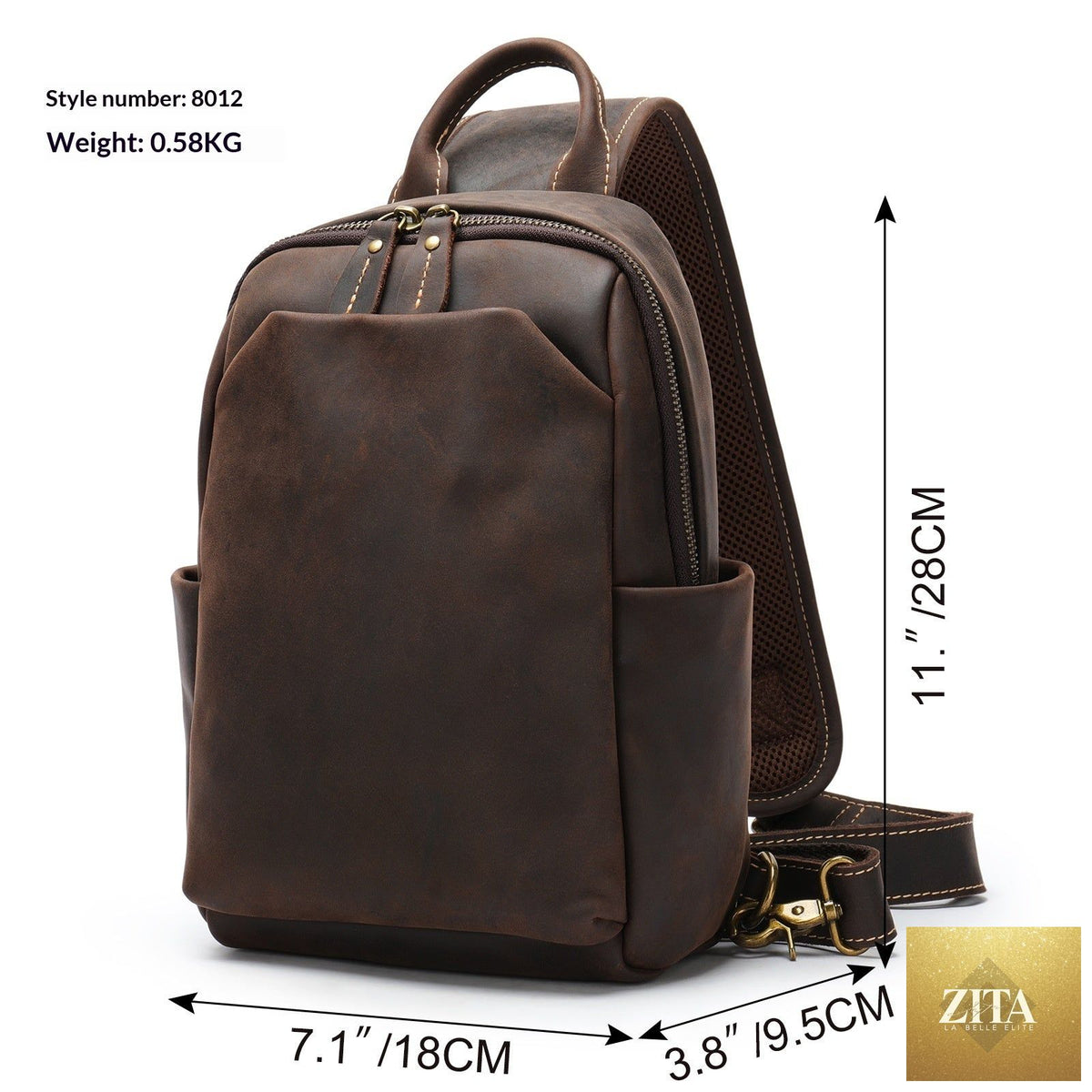 Retro men's casual travel crossbody chest bag with adjustable strap and multiple compartments, designed for everyday use.