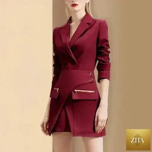 Femstylo OL office lady suit with royal edge haute edition 25 skirt and blazer set, stylish and professional for work attire.