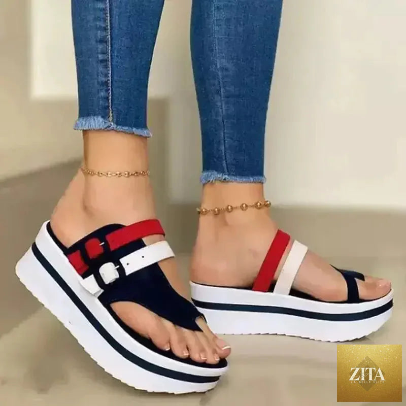 Women’s wedge heel platform sandals and slippers from Trendy Attic Store01, featuring open-toe design and comfortable straps.