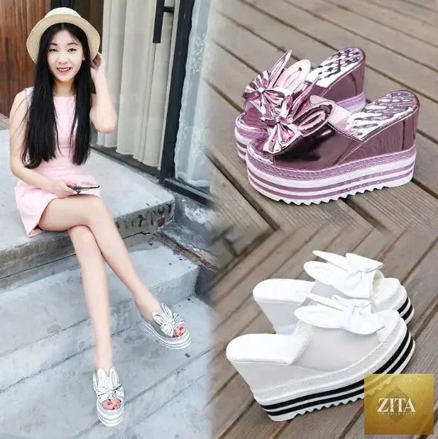 Women's waterproof wedge high heel platform sandals in stylish design, perfect for summer and outdoor wear.