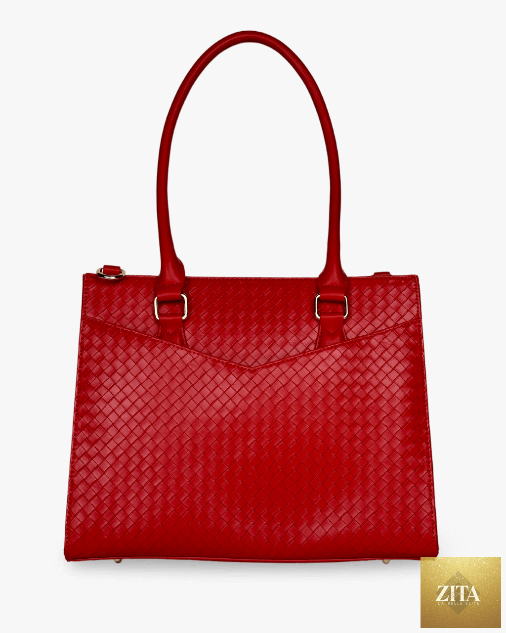 Baldwin Baby Company Montrose Diaper Bag Tote in cardinal red with multiple compartments and sturdy handles.