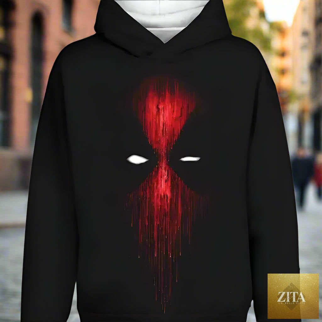 Unisex printed hoodie from FitiqueFit featuring casual streetwear style with graphic design on soft pullover sweatshirt.