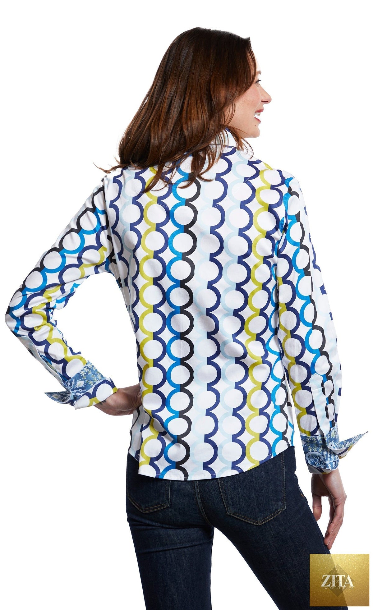 Blue Rome shirt from Dizzy-Lizzie featuring Olympic rings design on white fabric, casual and stylish men's or women's apparel.