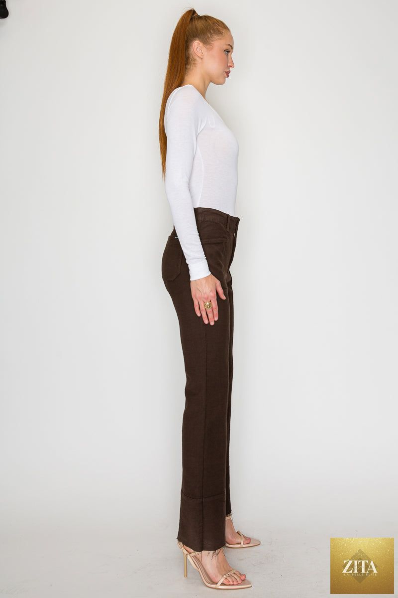 Artemis Vintage Helena high-rise bootcut jeans with tummy control, dark wash denim, and classic five-pocket style.