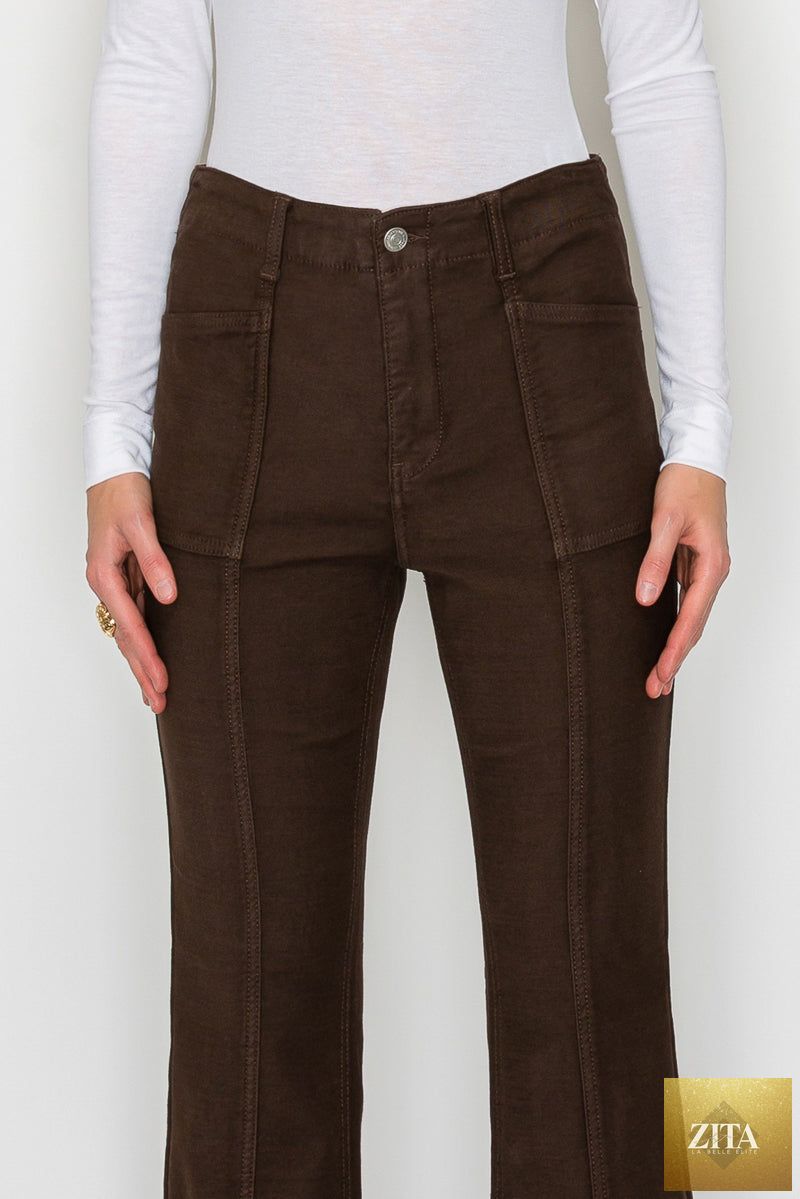 Artemis Vintage Helena high-rise bootcut jeans with tummy control, dark denim, and classic five-pocket design on a model.