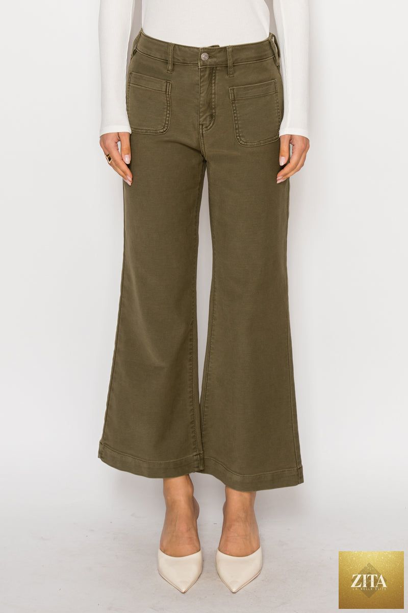 Artemis Vintage Margot high-rise crop palazzo jeans, classic denim style with wide legs and a high waist.