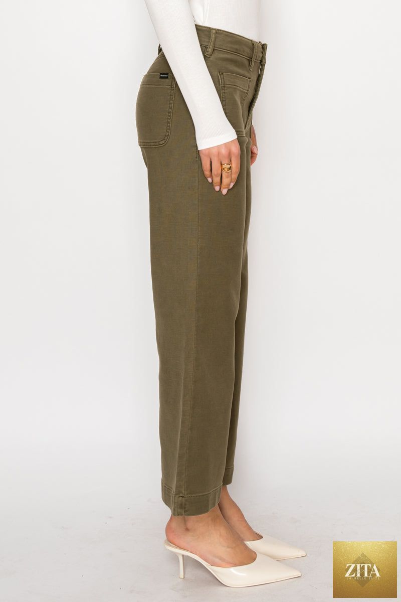 Artemis Vintage Margot high-rise crop palazzo jeans in classic denim with a relaxed fit and wide-leg design.