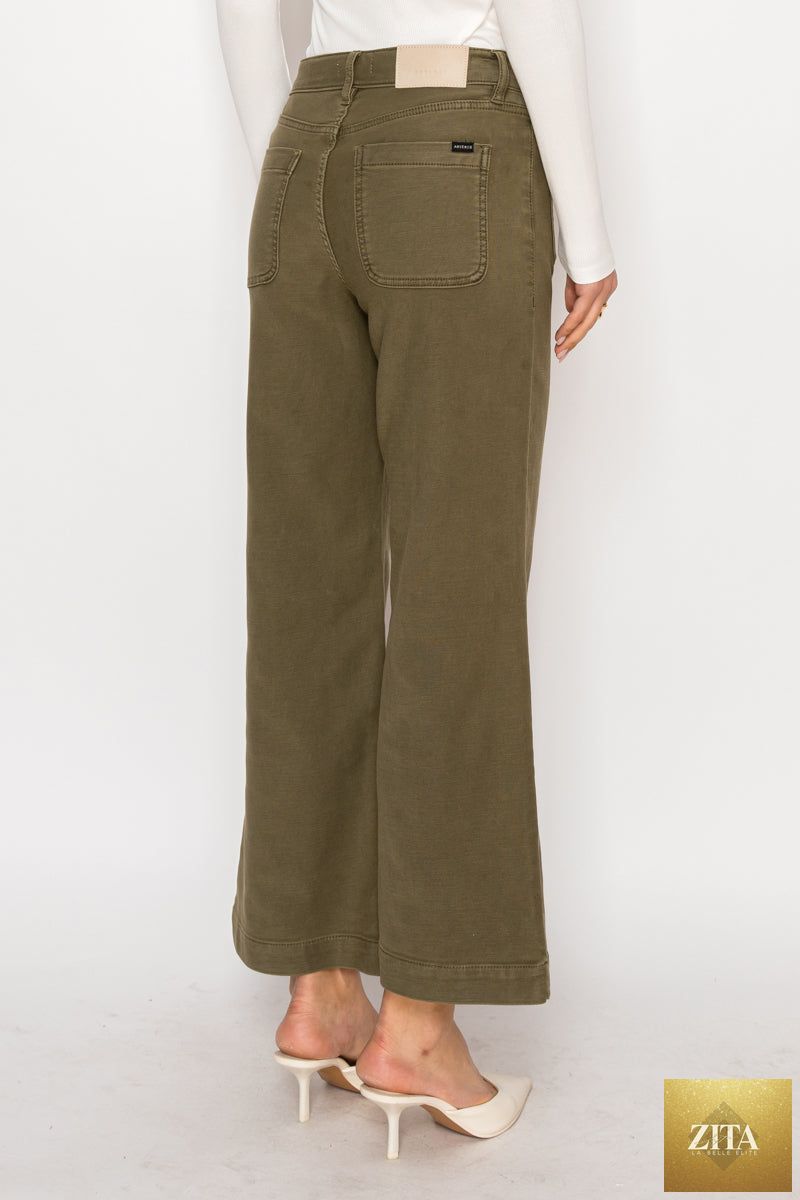 Artemis Vintage Margot high-rise crop palazzo jeans, classic denim style with a relaxed fit, shown in a natural pose.