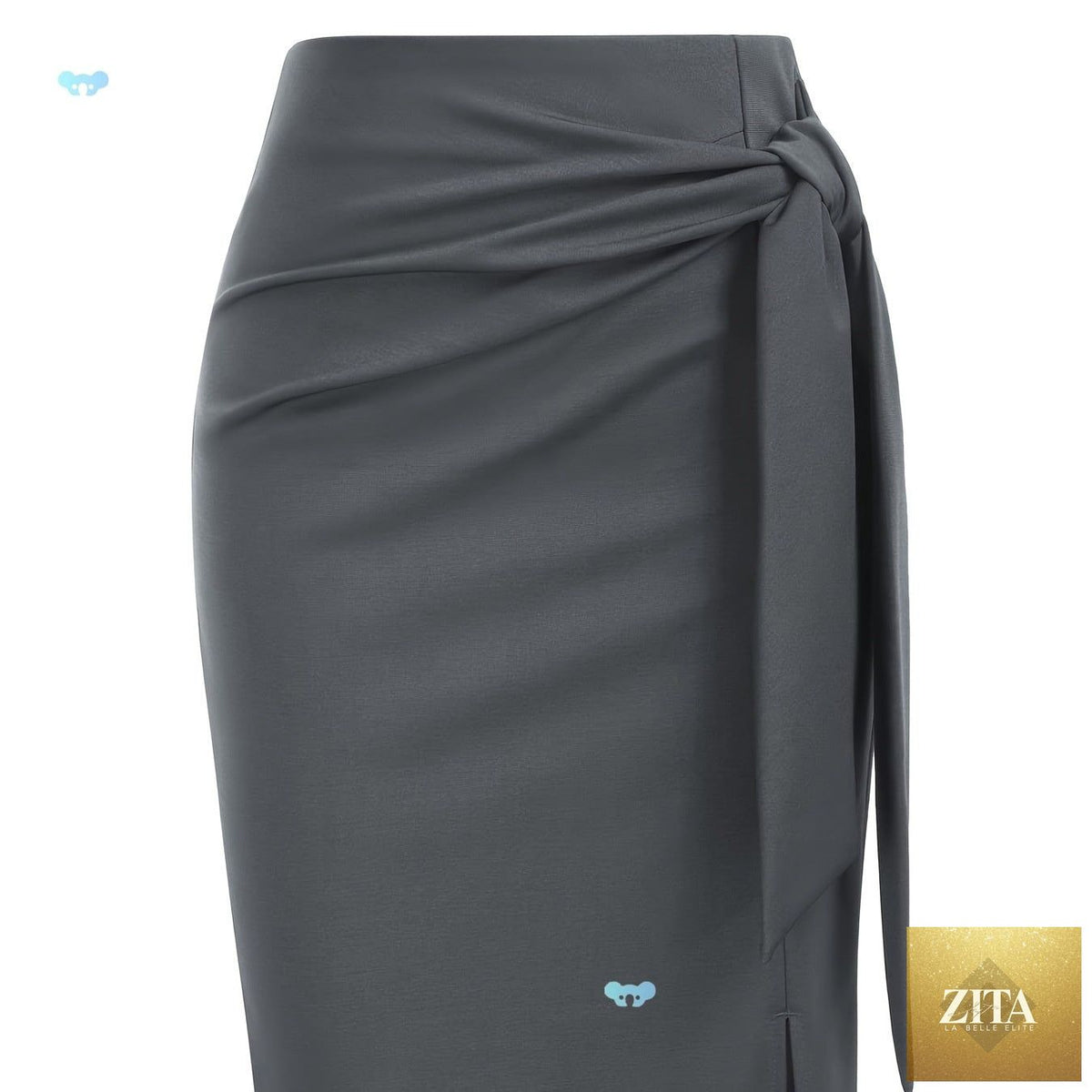 Elegant monochrome high-waisted knee-length skirt for women by Zita La Belle Elite, featuring a sleek, fitted design and classic style.
