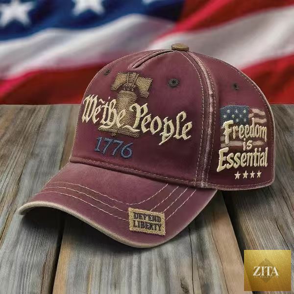 Women's embroidered cotton baseball cap by Zita La Belle Elite with retro letter style, featuring detailed embroidery on the front.