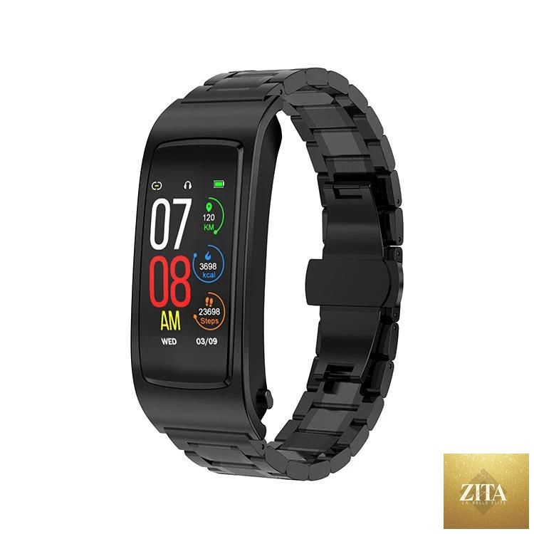 Vain Products men's smartwatch with screen information sync and call prompt, sleek black design for modern men.