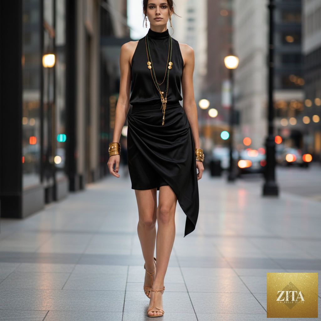 Women's double-layer asymmetrical hem mini skirt in casualwear style, featuring a stylish design by Zita La Belle Elite.