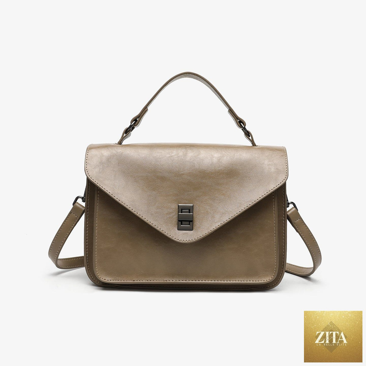 Oil-waxed leather vintage women's accessory by Social Buzz eSIMs featuring a minimalist, fashionable, elegant design.