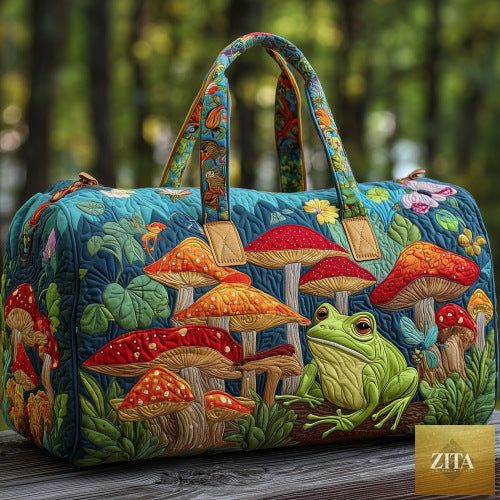 Social Buzz eSIMs short-distance quilted travel tote bag with embroidery, multifunctional sports and fitness bag for travel and gym use.