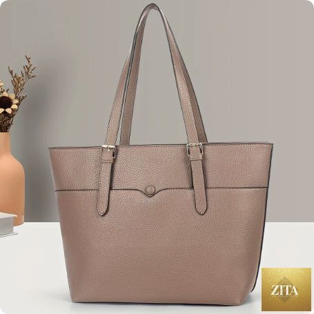 Stylish women's shoulder bag by Social Buzz eSIMs with a spring-inspired, European and Korean aesthetic, featuring a sleek design.