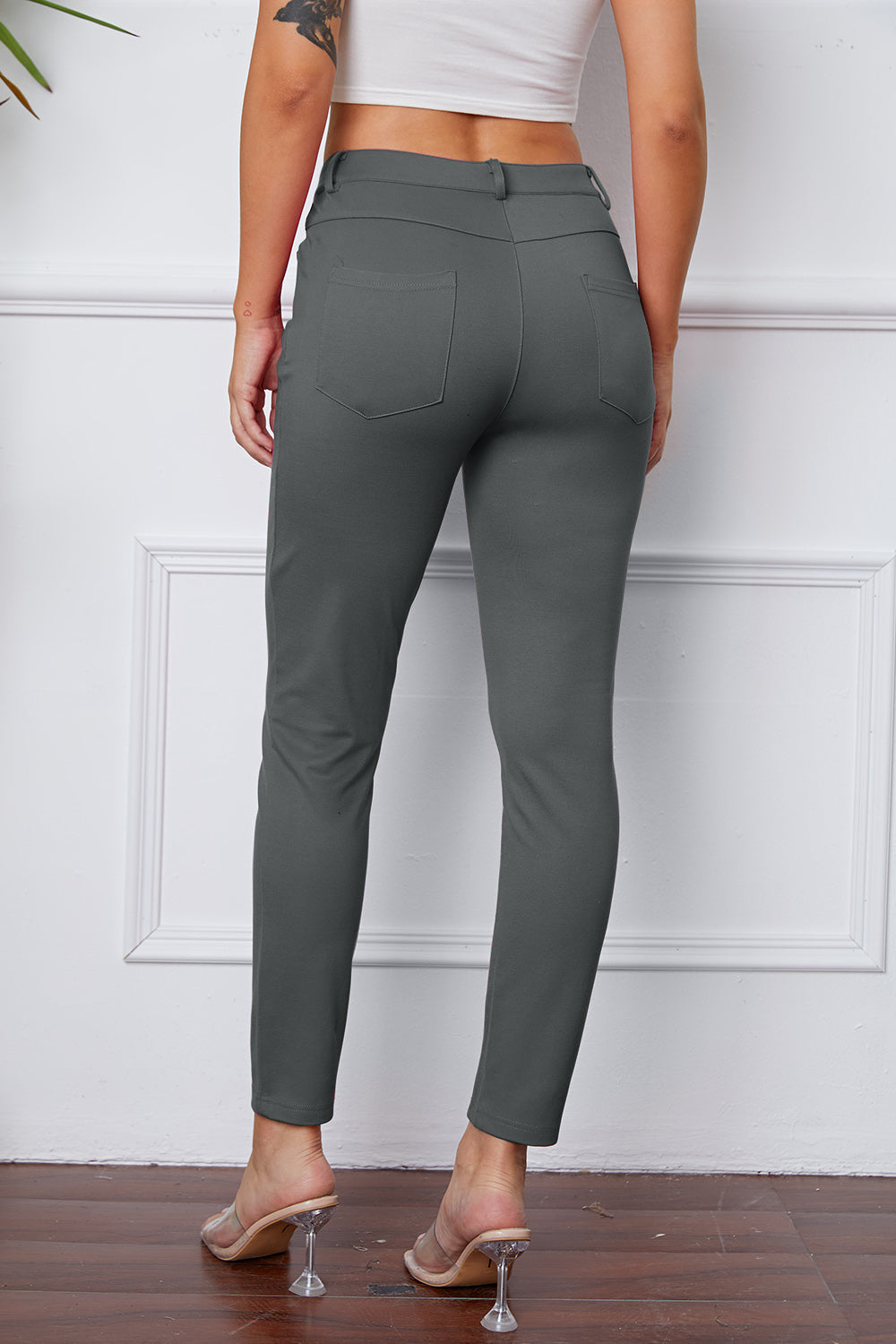 StretchyStitch Pants By Basic Bae Pocketed Opaque Stretch For Women All Day Comfort