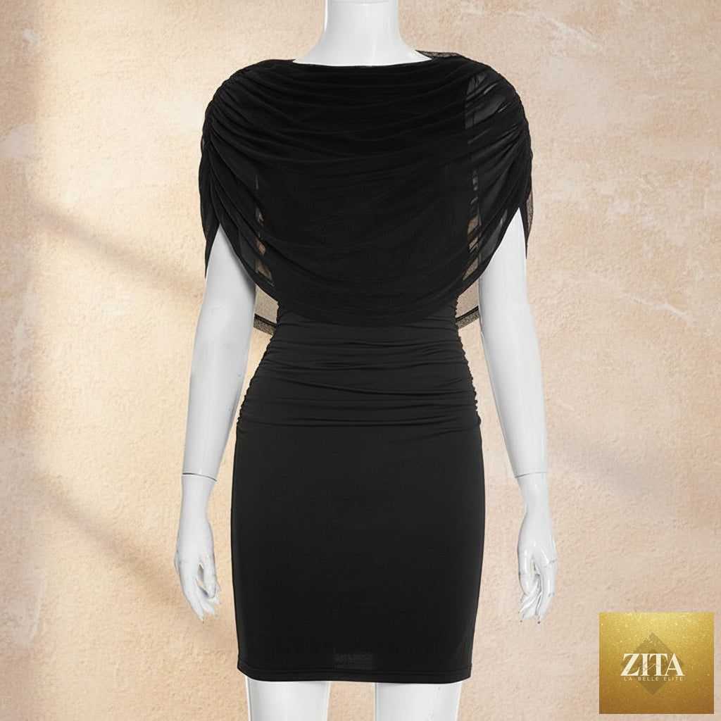 Zita La Belle Elite women's sleeveless bodycon midi dress with high waist and mesh paneling, perfect for casual wear.