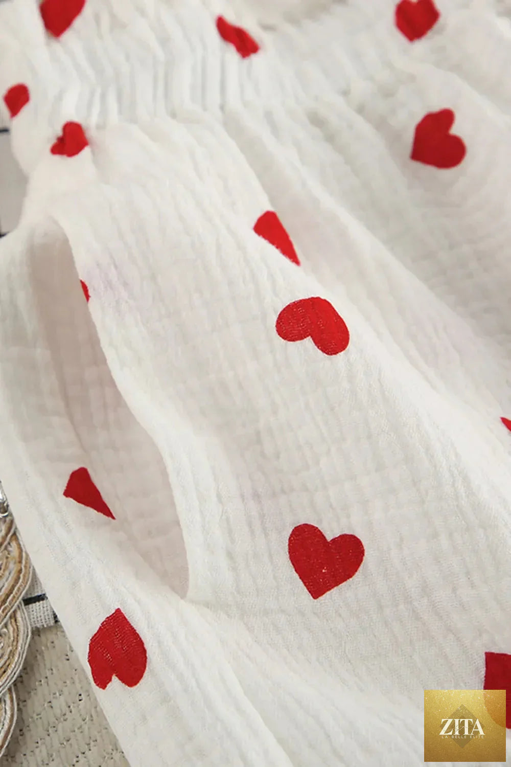 ShopBasicbae basic Bae heart collared neck button down top and matching shorts set, featuring a stylish heart design and casual fit.