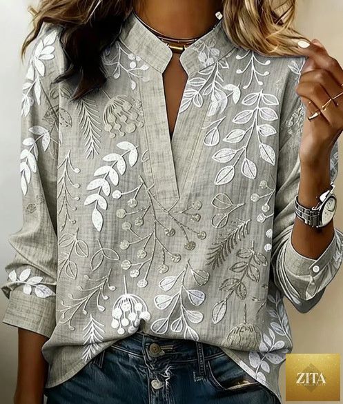 Women's casual shirt top with vibrant 3D digital print from Zita La Belle Elite, featuring a relaxed fit and stylish design.