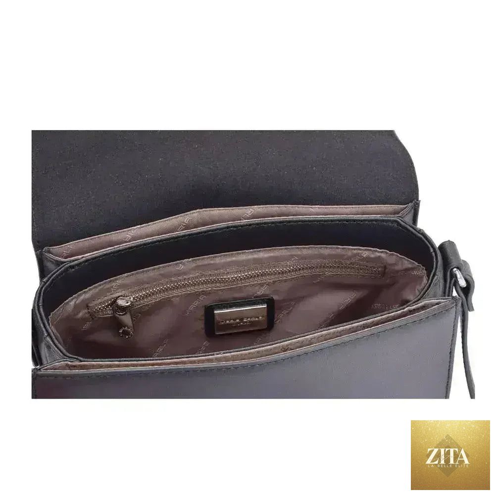 Small Femstylo Maria Carla luxury leather handbag with smooth finish, featuring elegant design and sturdy handles.