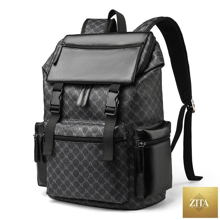 Men's large-capacity travel backpack from Social Buzz eSIMs with multiple compartments and padded shoulder straps.