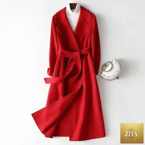 Korean wool coat for women by Zita La Belle Elite, elegant autumn and winter jacket with a stylish, warm design.