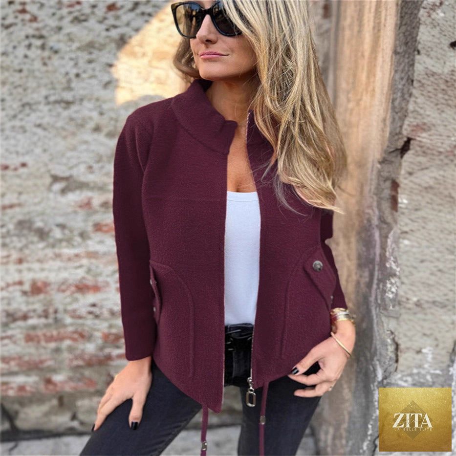 Women's professional blazer suit with lapel jacket in multiple colors, featuring tailored fit and stylish design by Social Buzz eSIMs.