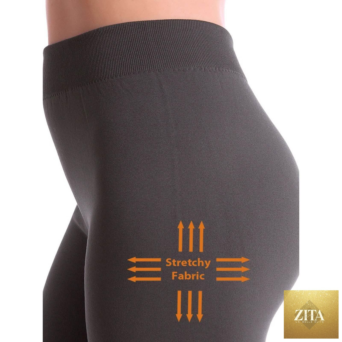 Five pairs of women's fleece-lined leggings in a 5-pack, premium warm bottoms from DailySale, ideal for cold weather wear.