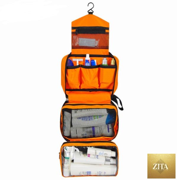 Travel toiletry wash organizer kit for men featuring multiple compartments, compact design, and durable material by Social Buzz eSIMs.