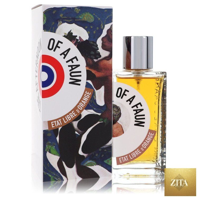 Unisex Etat Libre d'Orange The Afternoon Of A Faun EDP 3.4 oz bottle with elegant packaging and floral and woody scent details.
