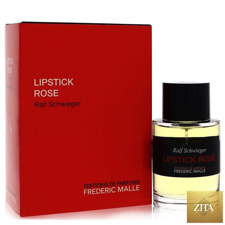Frederic Malle Lipstick Rose EDP perfume bottle, 3.4 oz, unisex fragrance with elegant packaging and floral scent details.