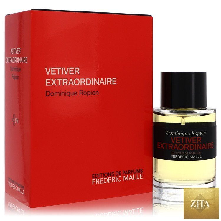Frederic Malle Vetiver Extraordinaire Eau de Parfum for Men in 3.4 oz bottle, featuring a sleek design and lush vetiver scent.