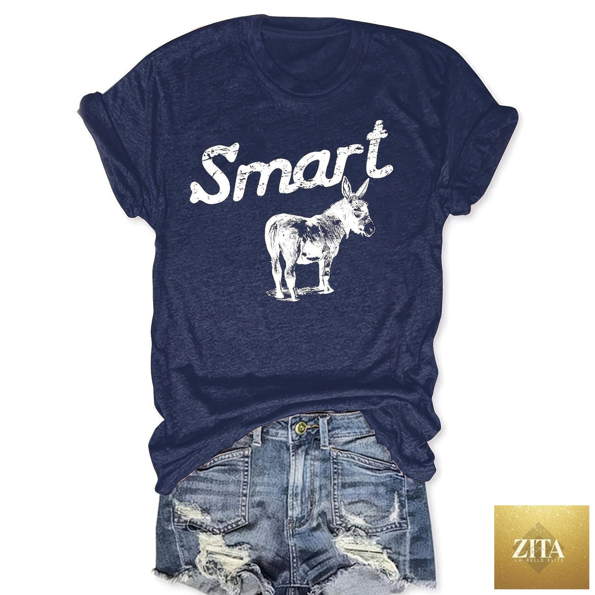 Zita La Belle Elite women's casual summer T-shirt with round neck, short sleeves, made of soft fabric, ideal for warm weather.