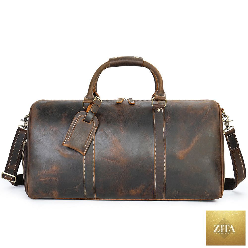 Large capacity men's travel bag by Social Buzz eSIMs, multifunctional outdoor travel bag with multiple compartments and sturdy handles.
