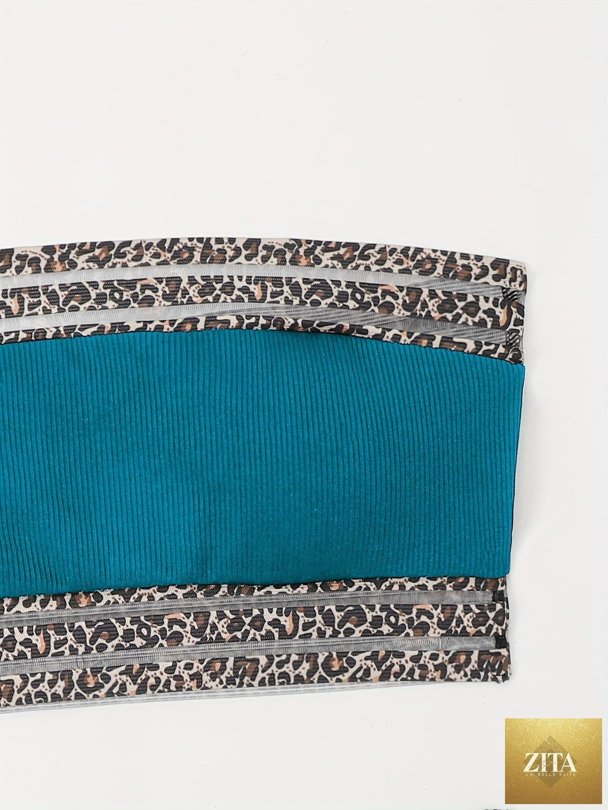 Stevvex leopard print bikini set with high waist, bandeau top, mesh details, perfect for beach, pool, and summer vacations.