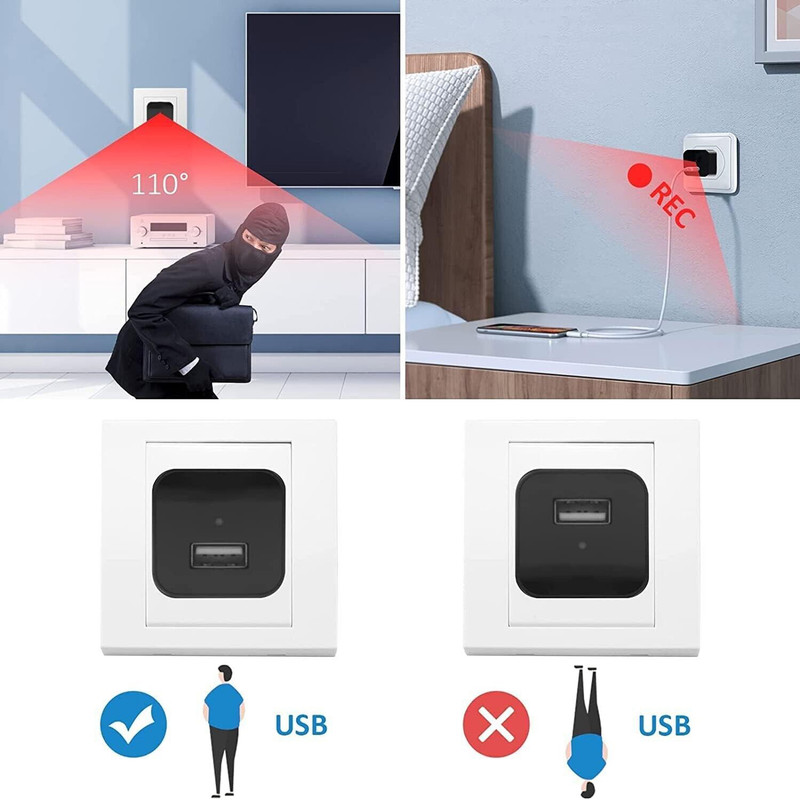 Mini Hidden Camera Home Security Nanny Cam Full HD 1080P DVR Night Puce Gaia
