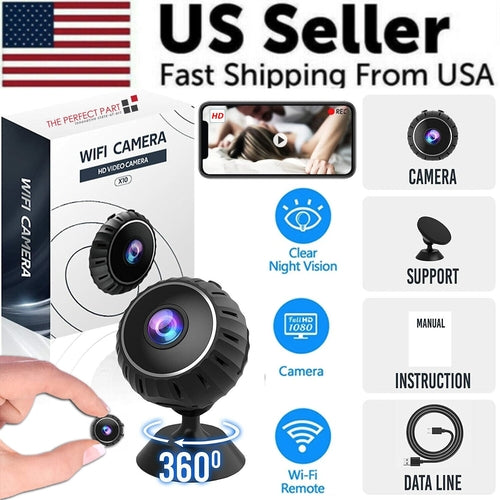 Mini Hidden Spy Nanny Camera Wireless Nanny Cam WiFi Home Security HD Puce Gaia