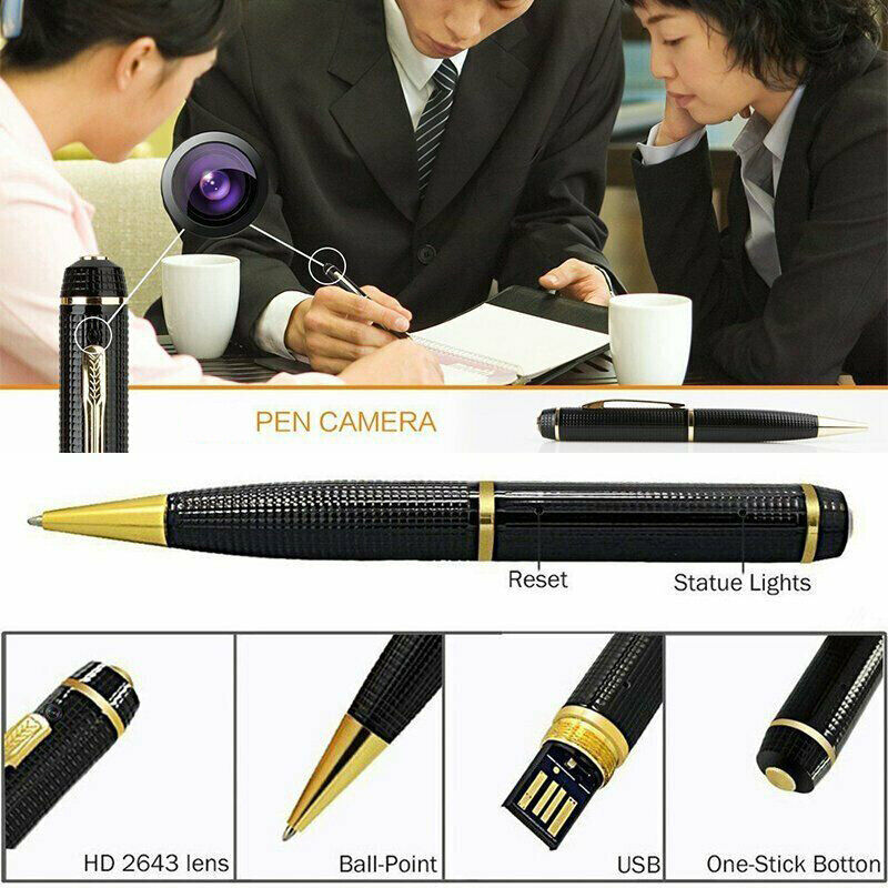 1080P HD Pocket Pen Camera Hidden Cam Mini Body Video Recorder DVR Puce Gaia