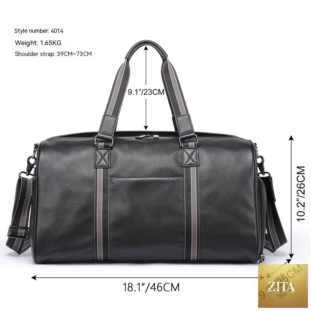 Large capacity men's travel bag by Social Buzz eSIMs, multifunctional outdoor travel bag with multiple compartments and sturdy handles.