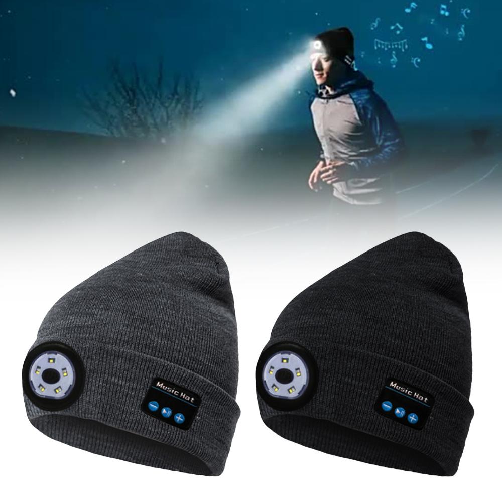 Wireless Bluetooth LED Hat with Music Speakers Light Winter Gift Pink Iolaus