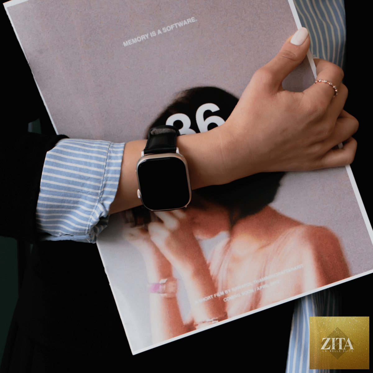 Luxury pink leather double wrap Apple Watch band by LEATHERE, featuring stylish, high-quality leather design for Apple Watch.